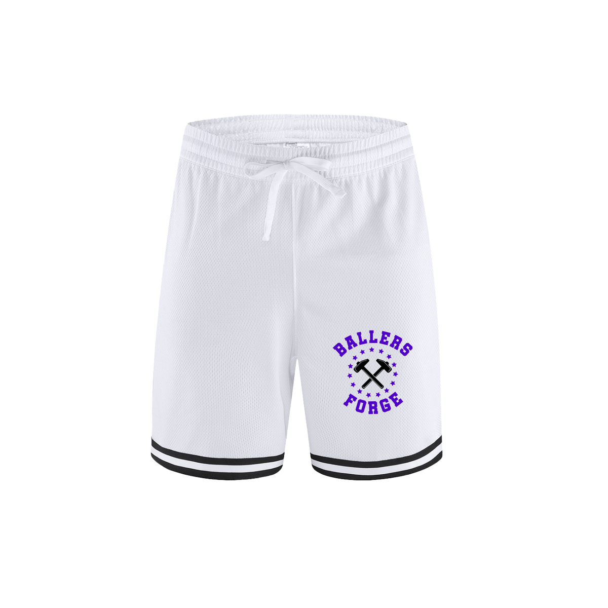 Classic Stripe Trim Basketball Shorts White
